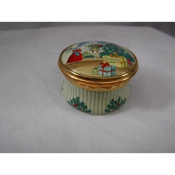 Enamel Box, Halcyon Days, Christmas 1980, Snuff Box, Pill Box, Jewelry box, - Picture 5 of 5